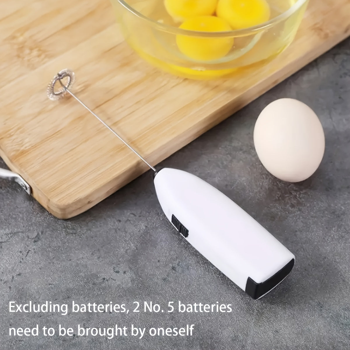 Batidor eléctrico de mano de acero inoxidable, batidora portátil multifunción para café