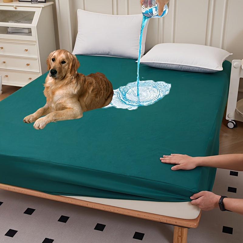Waterproof Fitted Mattress Protector Large Noiseless Machine Washable Soft Pet Bed Cover