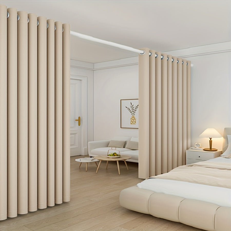 Blackout Room Divider Grommet Top Panel for Bedroom Sound Isolation Polyester