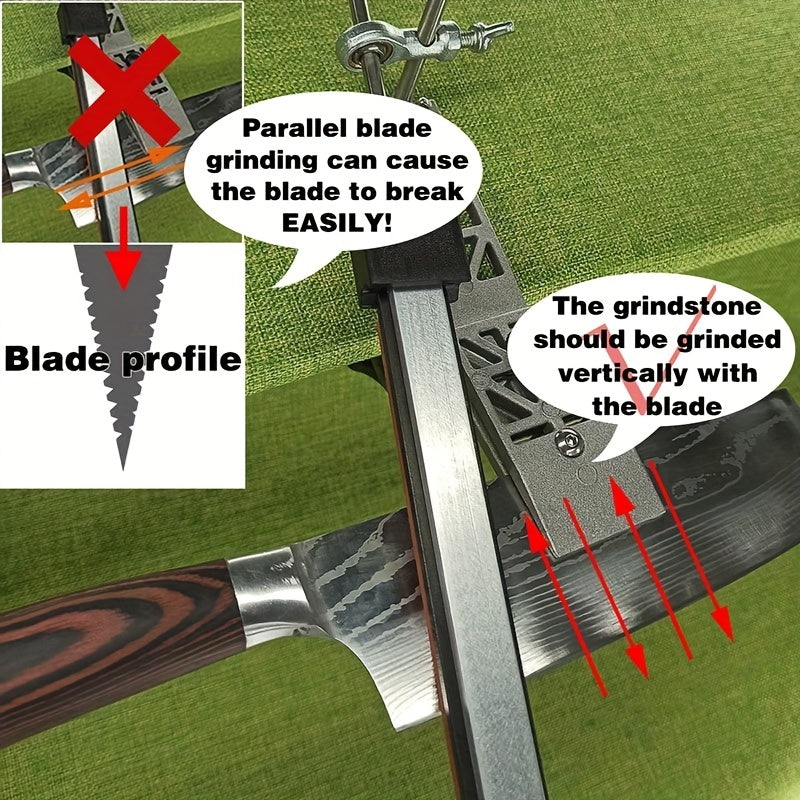  Piedra de afilado ajustable en ángulo con herramienta de afilado rápido de metal, mango portátil