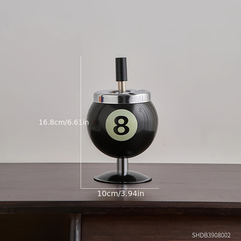 Creative Metal Billiard Ball Ashtray with Lid for Home Living Room  Smoke