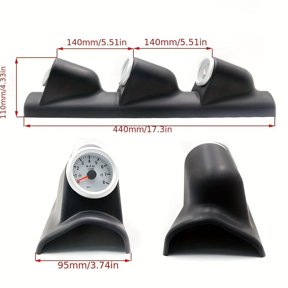 Universal 2 Inch 52mm Blue LED Triple Gauge Kit Tachometer Water Temp Oil Pressure Car Racing Instrument