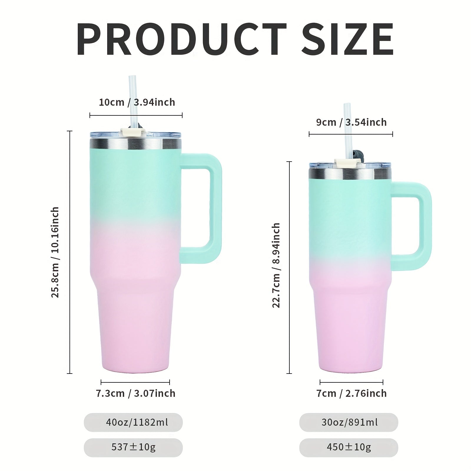 40 Oz Insulated Stainless Steel Water Bottle with Handle Leak-Proof Lid and Straw for Travel and Gifts