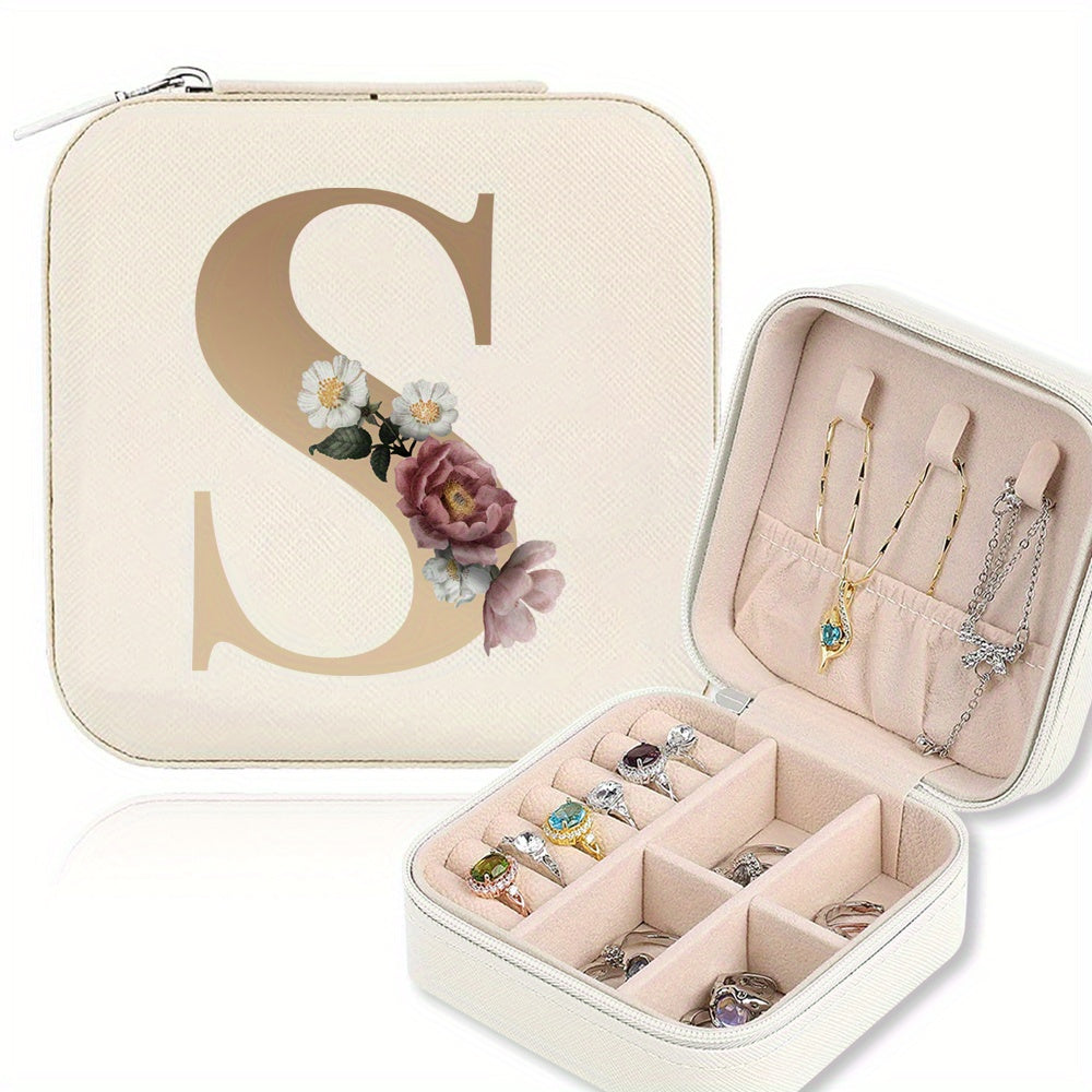 Mini Portable Zipper Jewelry Storage Box for Rings Necklaces and Studs