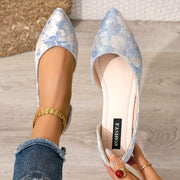 Zapatos planos bordados para mujer con recortes laterales