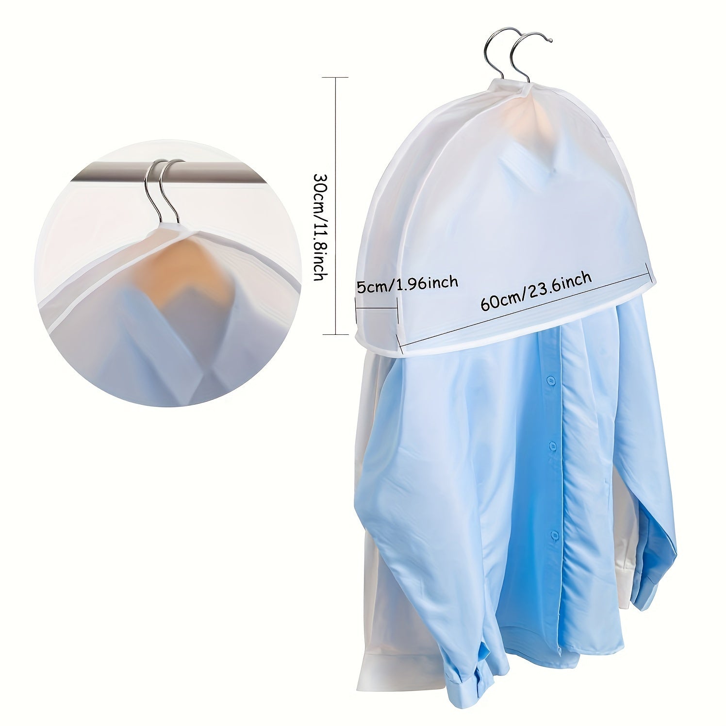 Set of 10 Clear Shoulder Cover Bags for Clothing Storage and Protection