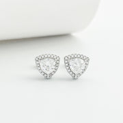 S925 Silver Moissanite Jewelry Set Necklace and Earrings 1.0CT and 0.5CT Gift