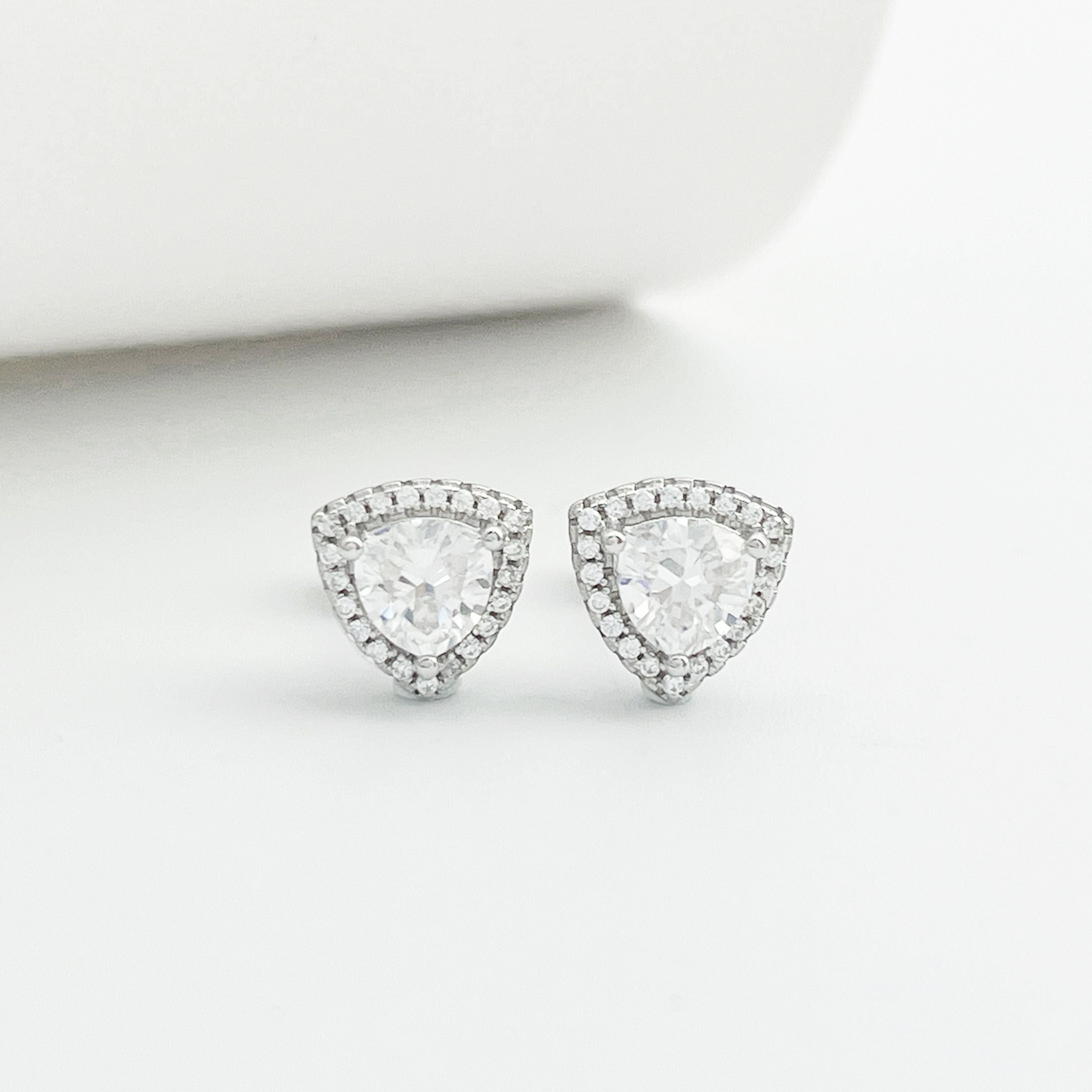 S925 Silver Moissanite Jewelry Set Necklace and Earrings 1.0CT and 0.5CT Gift