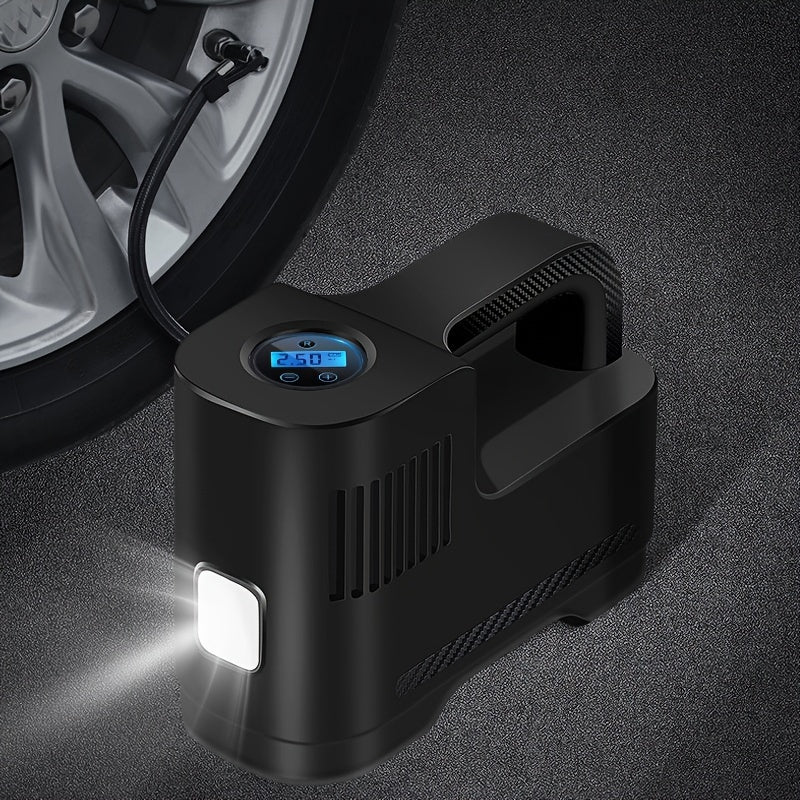 Digital Tire Inflator for Cars and Motorcycles with LED Lights and Car Plug