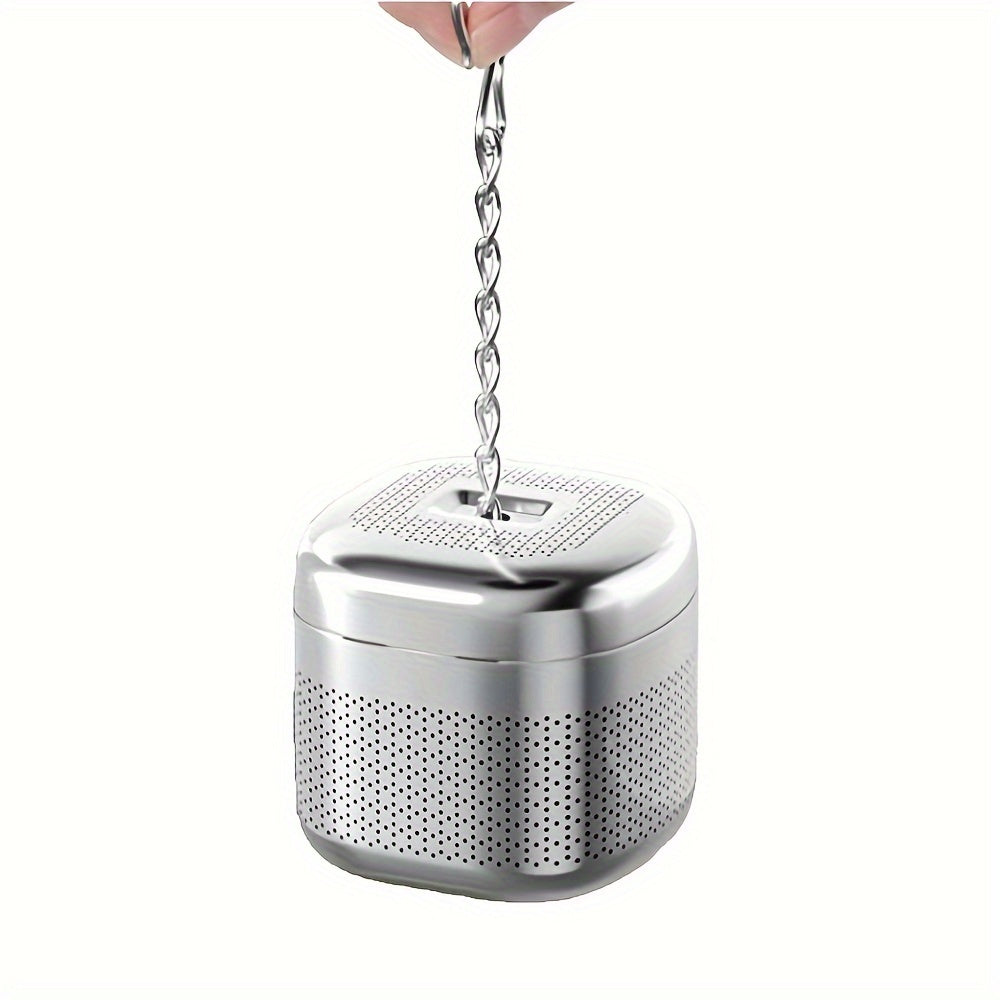 Choy infuzori to'pi, qo'shimcha nozik to'r, zanglamas po'latdan, to'p shaklida choy damlash, ilgichli uzaytirilgan zanjir, choy damlash uchun to'r filtr.