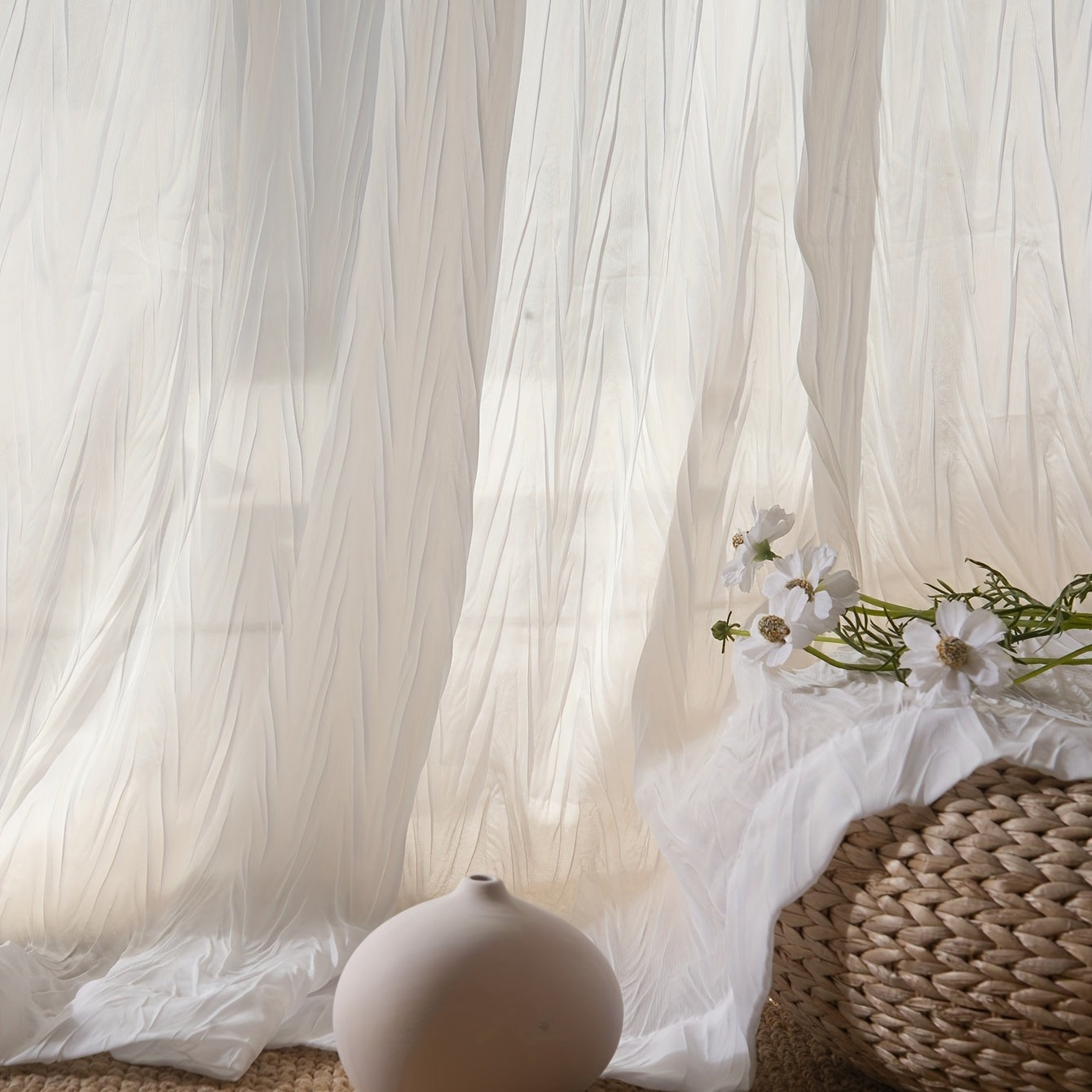 Velvet Sheer Curtain for Living Room Bedroom Kitchen Bathroom 70 Inch