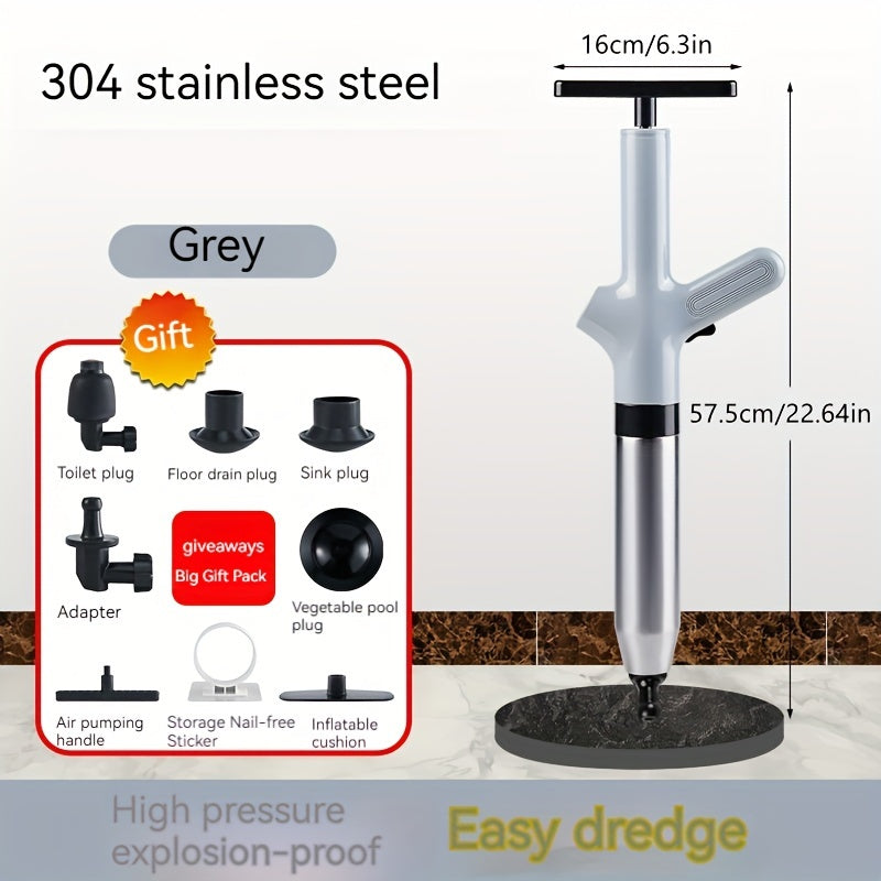 8-to'plamli zanglamaydigan po'latdan yasalgan hojatxona tozalash asbobi to'plami quvurlar, sinklar, kanalizatsiya uchun