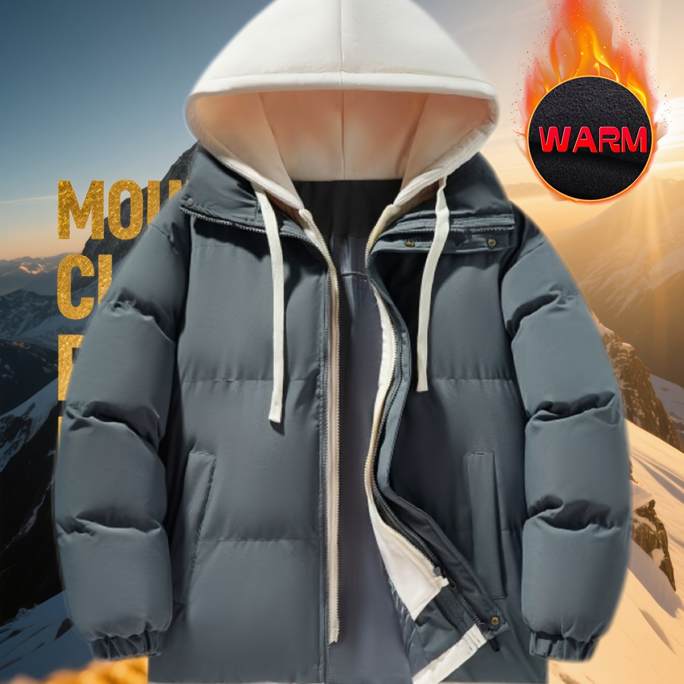 Women's Winter Hooded Jacket with Zippered Pockets Warm Insulated Coat