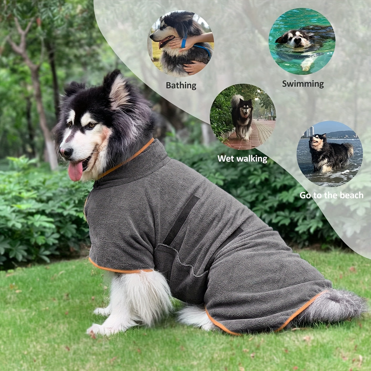 Dog Microfiber Pet Bath Towel Soft Absorbent Grooming Robe for Drying