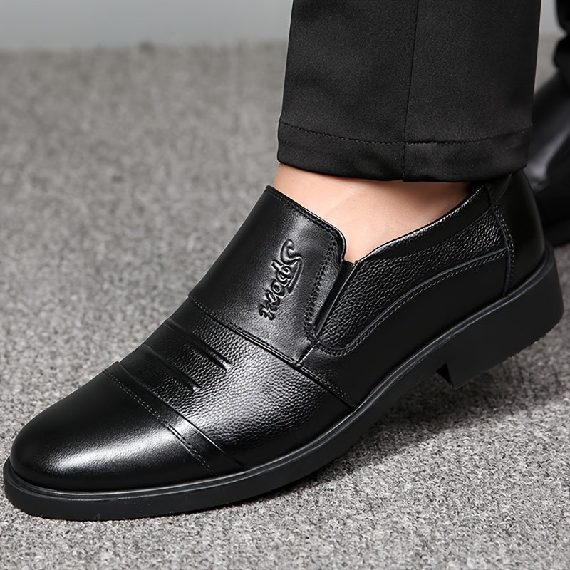 Men's Casual Loafers Genuine Leather Solid Color Rubber Sole All-Season