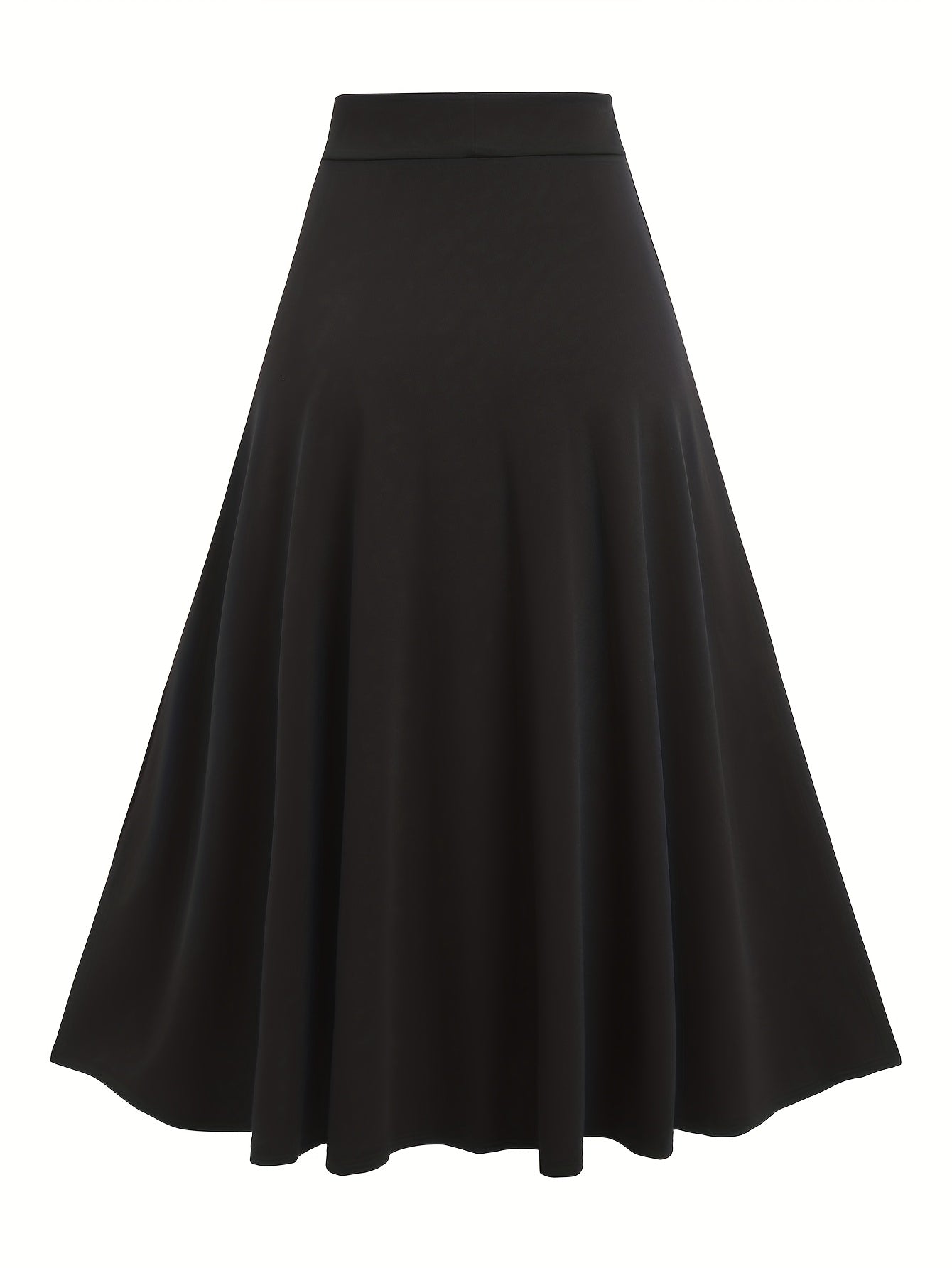 Zarif plussayz A-line yubka, yuqori bel bilan, rangli blok dizayni va ip bilan bog'lash tafsiloti. Qora va qizil ranglarda oqimli silueti, mashinada yuvish mumkin bo'lgan polyester.