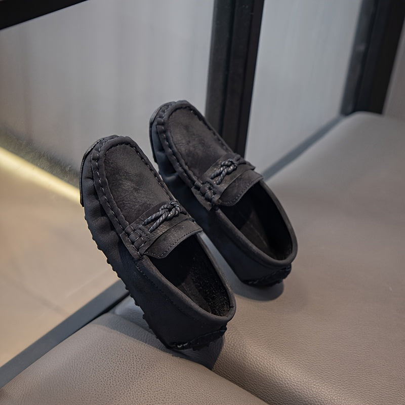 Kids Boys Casual Low Top Slip-On Shoes with Bow for Ages 14 and Under