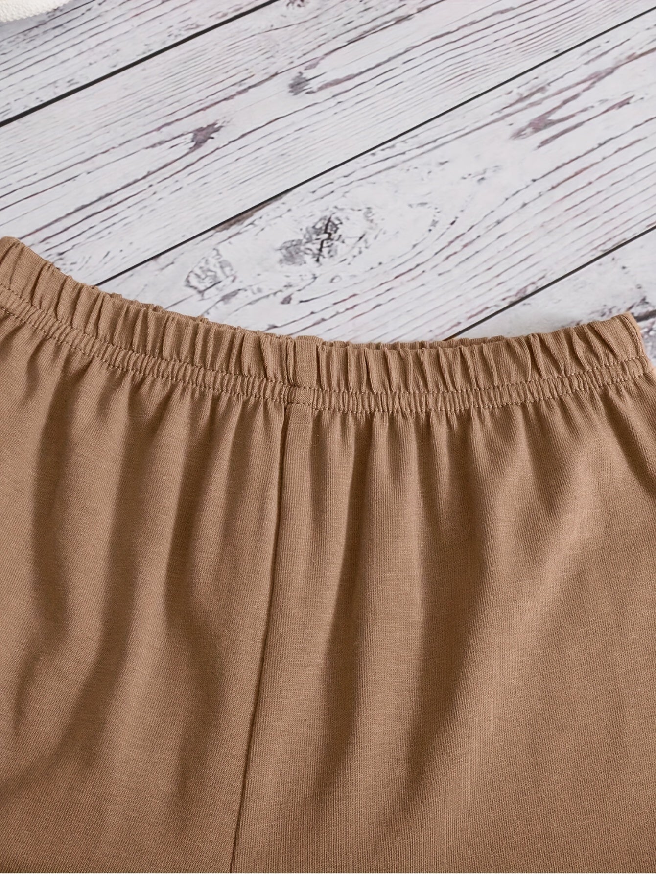 Erkaklar va bolalar uchun jigarrang shortlar to'plami, paxta-polyester, yozgi kundalik kiyim