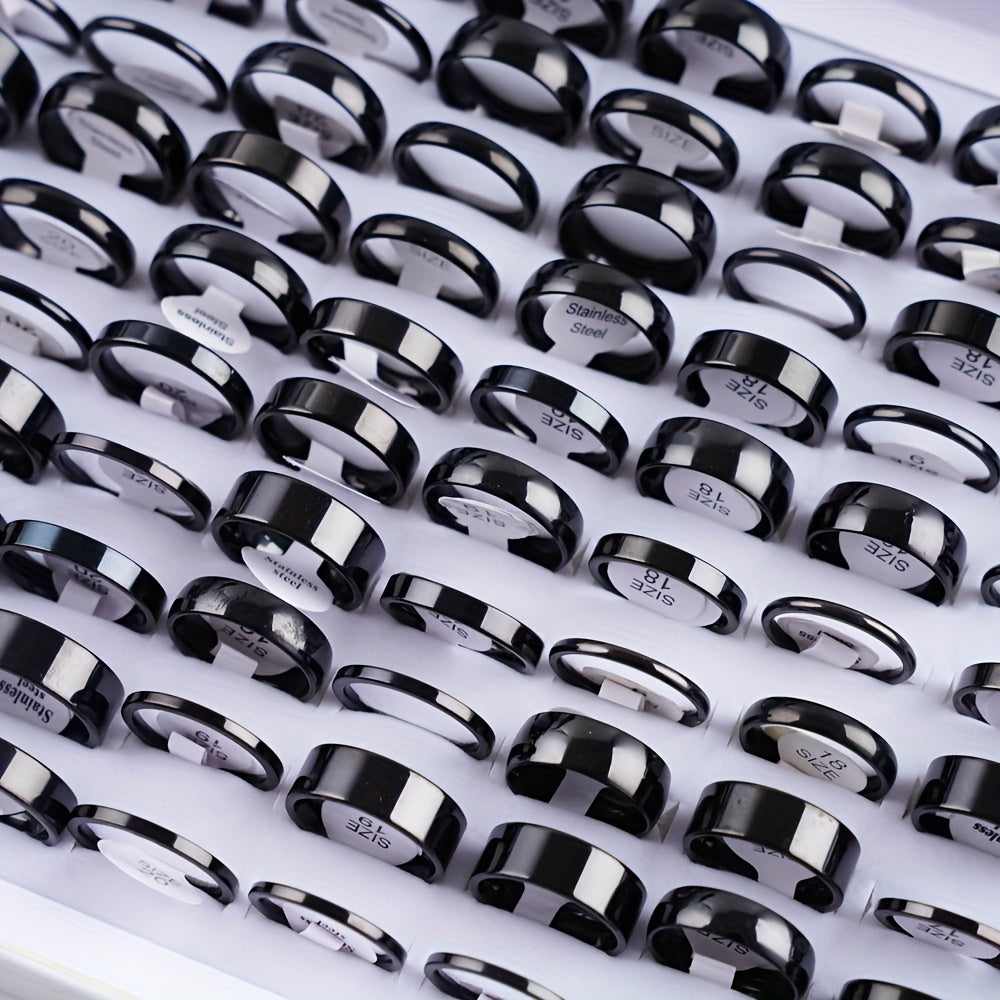 Minimalist zanglamaydigan po'latdan yasalgan uzuklar to'plami erkaklar va ayollar uchun, 10 ta uzuk, 2-8MM