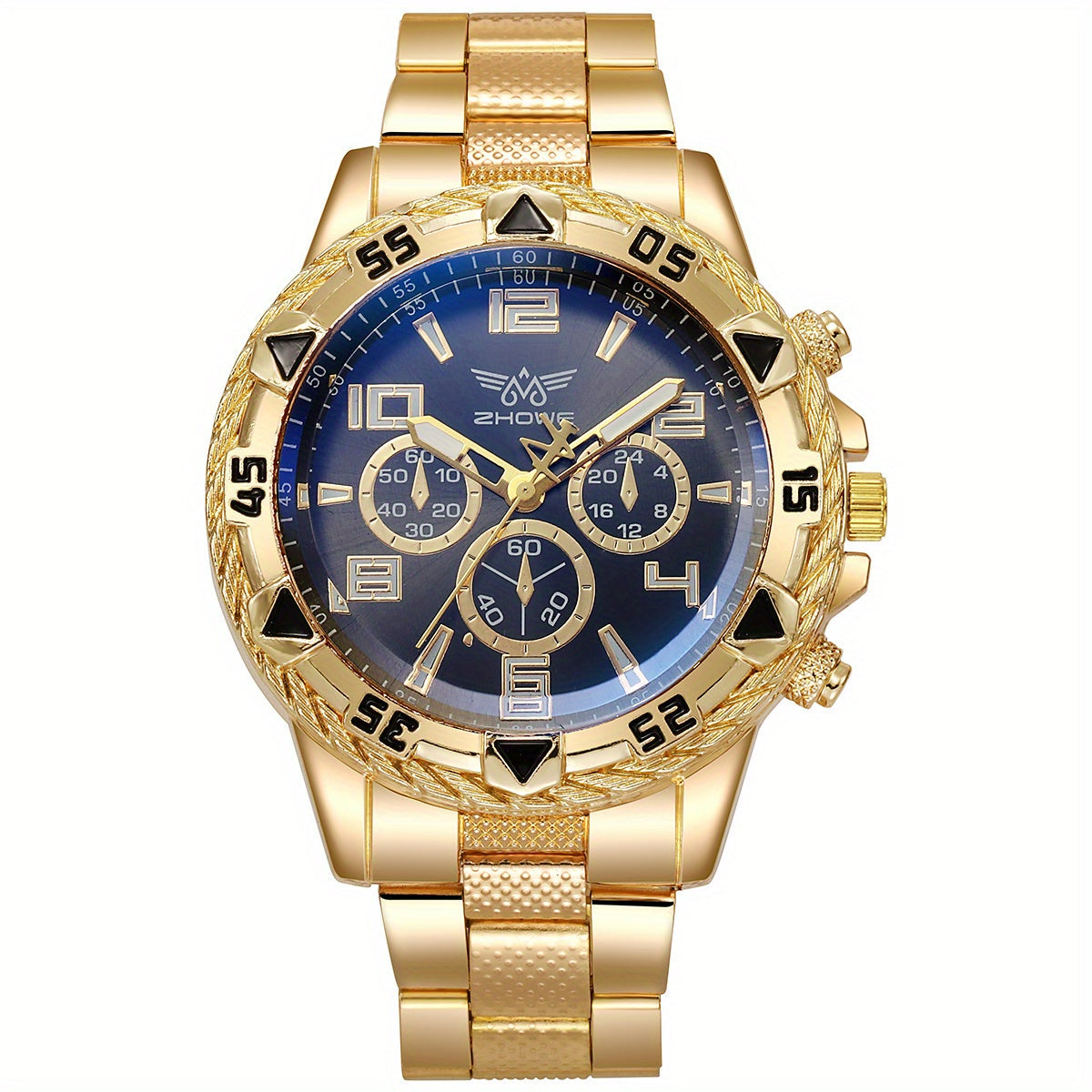 Men's Gold-Accented Quartz Wristwatch for Business and Formal Wear