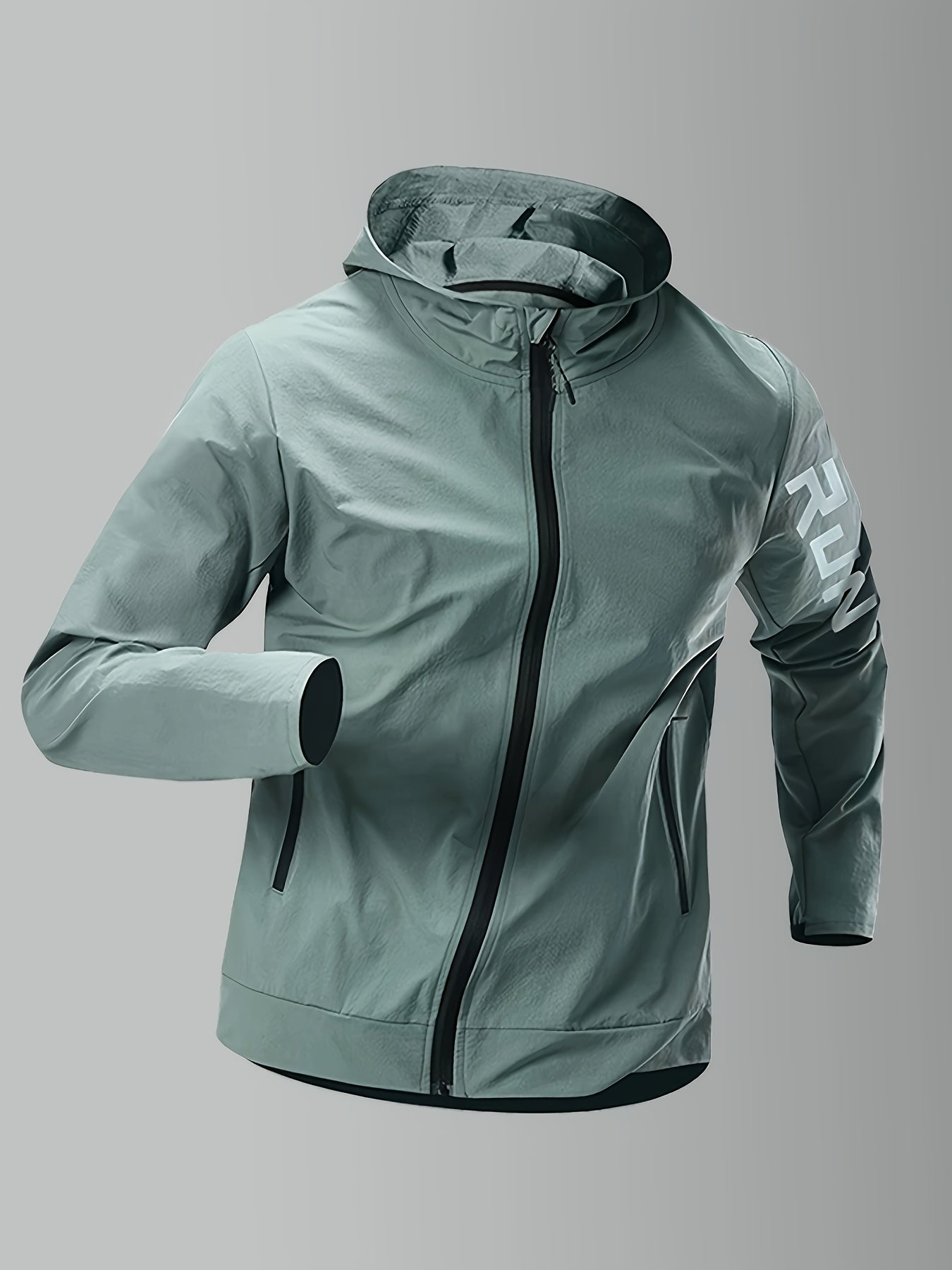 Men's Hooded Jacket Polyamide Spandex Alphabet Pattern Zipper Outdoor Hiking Running Spring Fall