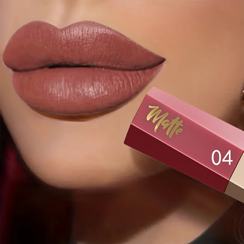 Tinte de labios mate impermeable para mujer, de larga duración, con acabado nude