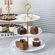 6-Piece White and Black 3-Tier Cupcake Holders Set for Weddings and Events