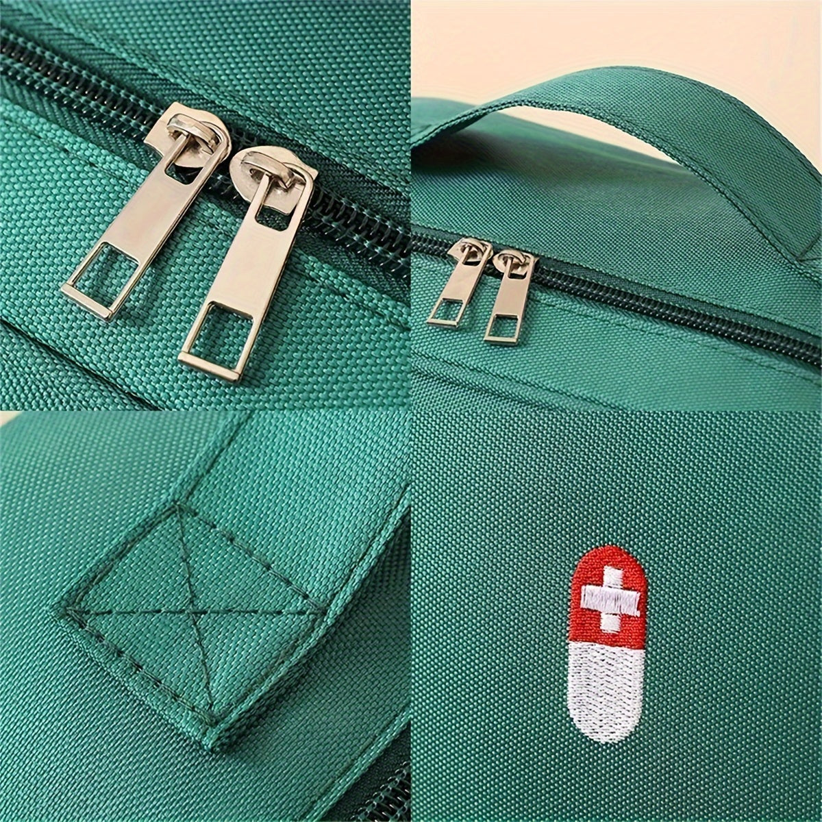 Portable Medicine Organizer Box Zipper Travel Storage Bag
