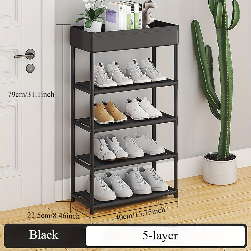 Floor Standing Shoe Rack Organizer Sturdy Plastic Space Saving Entryway Closet