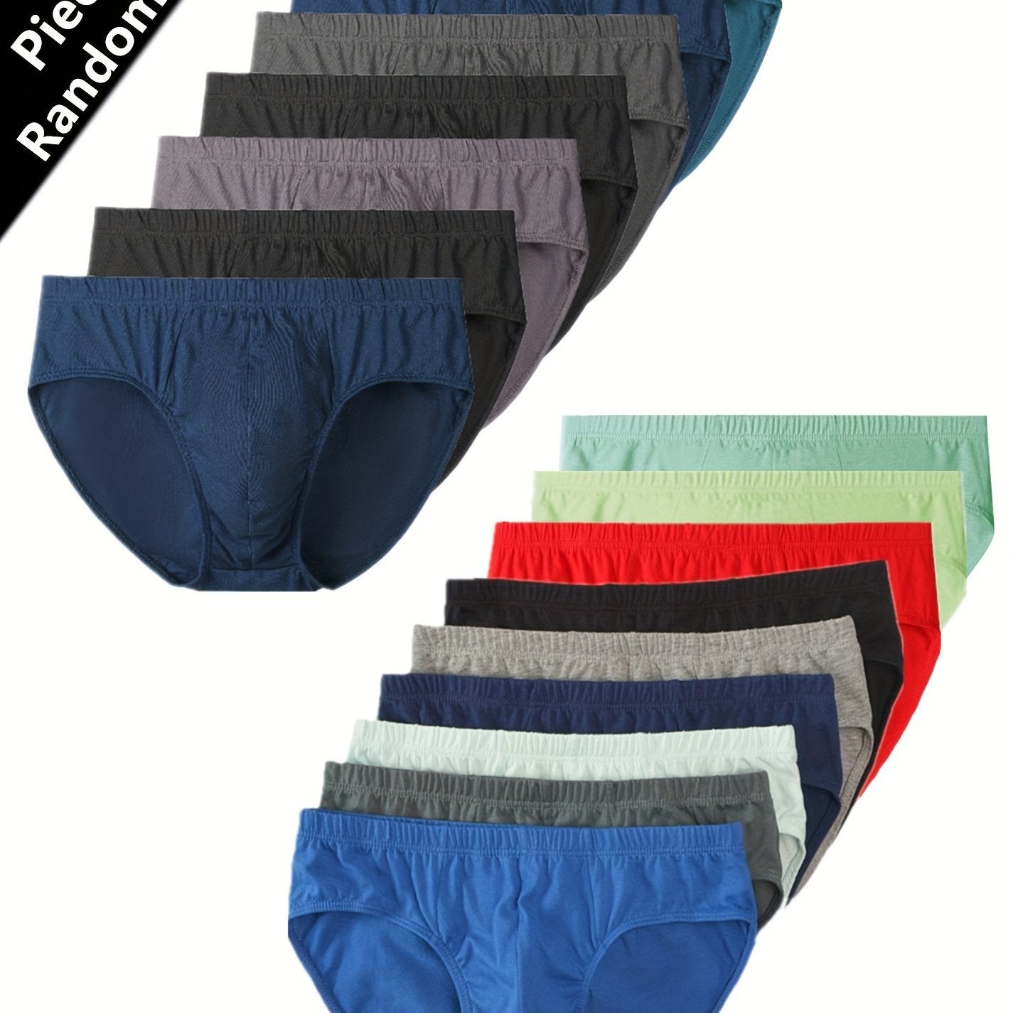 Men's Cotton Boxer Briefs 10 Pack Solid Color Breathable Mid-Rise Comfort Fit