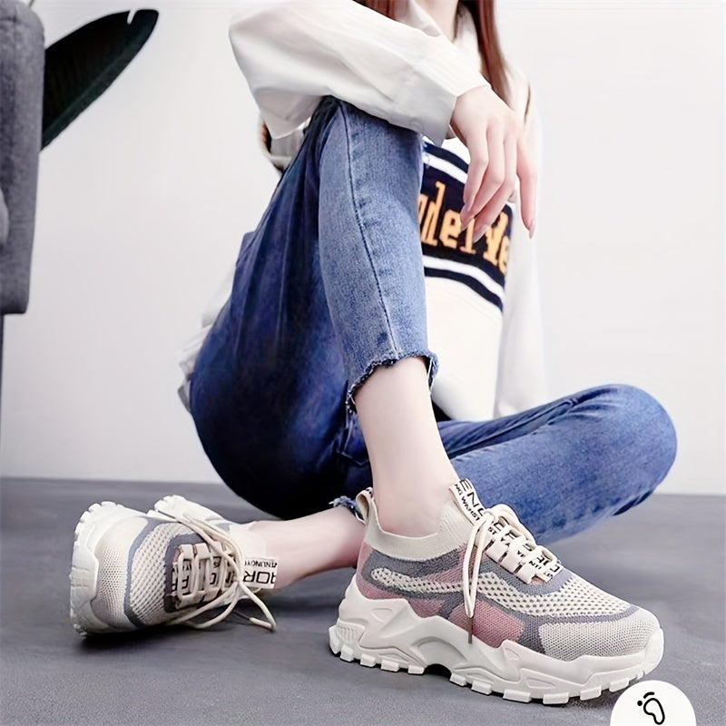 Women's Breathable Woven Sneakers Casual Low Top Outdoor Sport Shoes