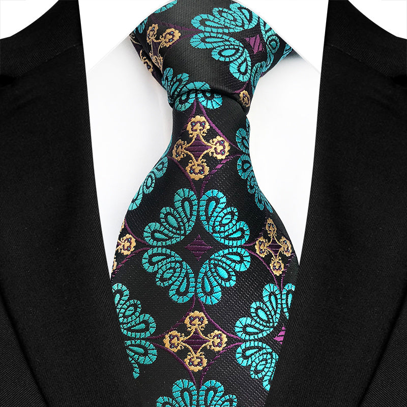 Men's Paisley Waist Flower Tie for Formal Business and Casual Wear