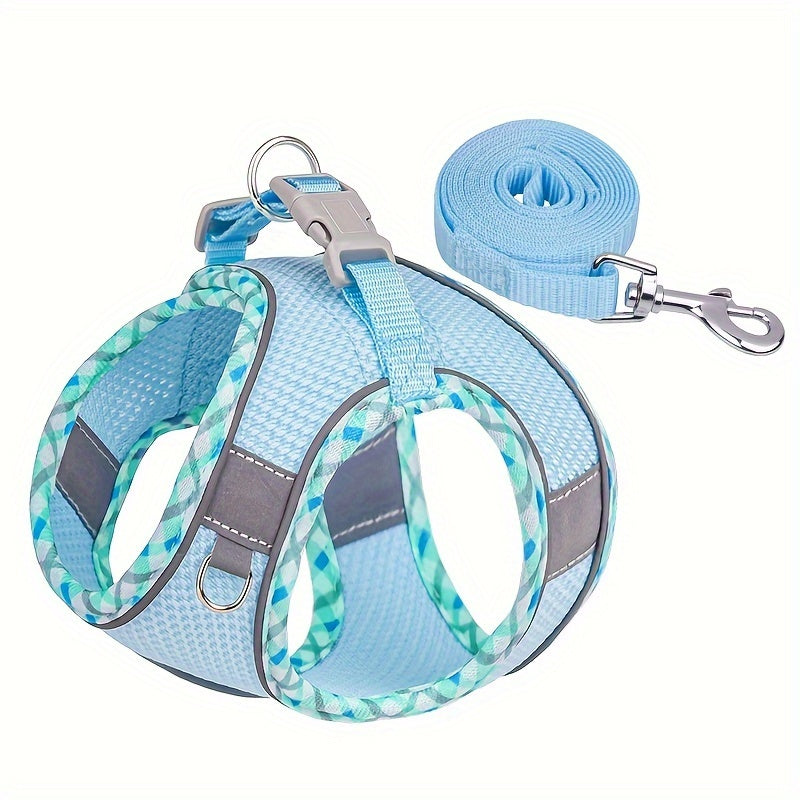 Breathable Pet Harness with Leash No Pull Puppy Walking Set Polyester Adjustable