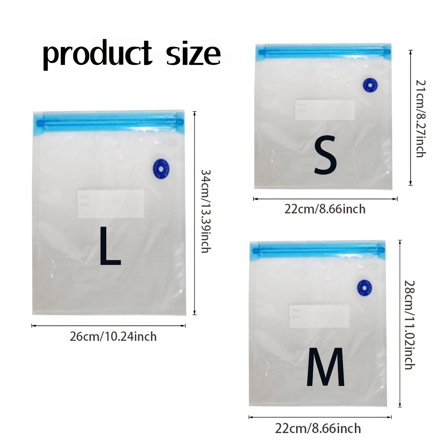 Vacuum Sealer Bags Set 30/50pcs Food Storage Large Medium Small Transparent PE