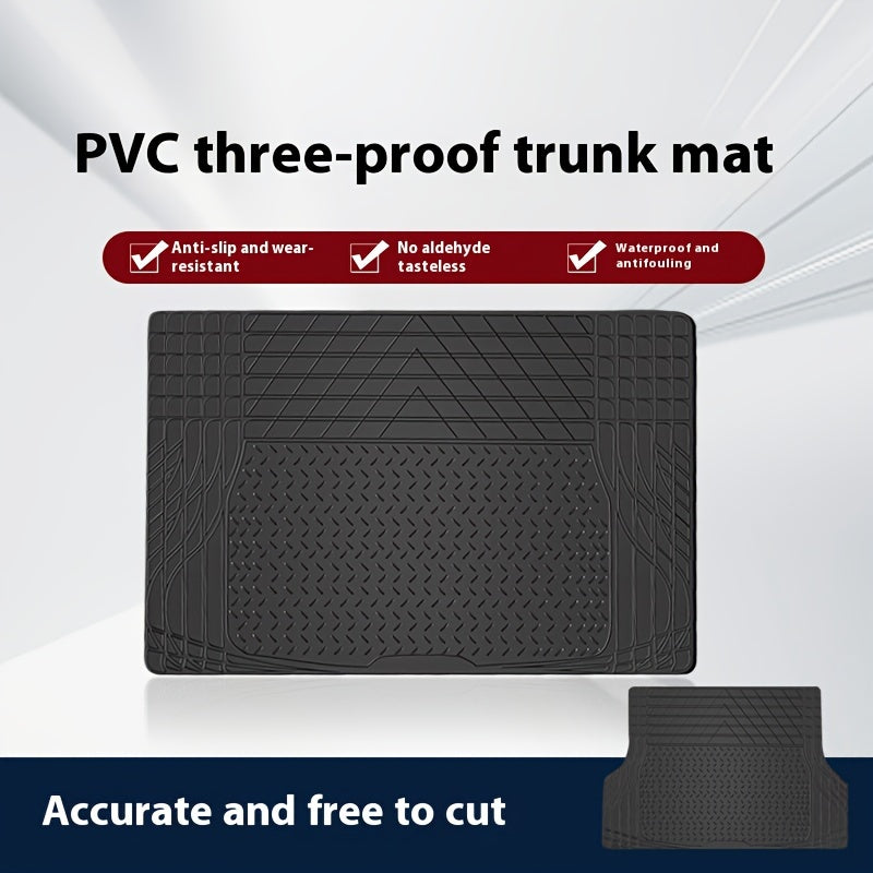 Universal Car Rear Trunk Mat Waterproof PVC Cuttable Non-Slip Durable