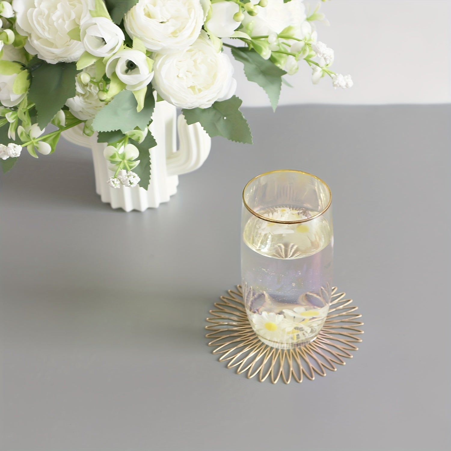 6 ta PVC 5 dyuymli bo'sh ko'za to'plami, ish stoli himoyasi uchun, sirpanmaydigan, issiqqa chidamli, uy bezaklari.