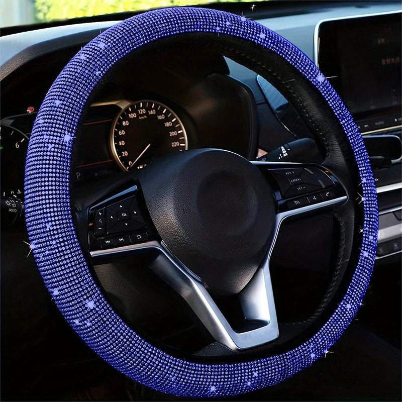 Bling Car Steering Wheel Cover Stretch Spandex Ko'pchilik transport vositalariga mos keladi, ichki halqa yo'q