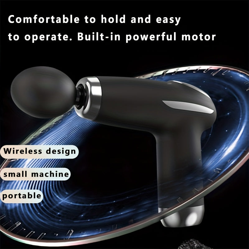 Ручной портативный электрический массажер с удобной рукояткой и шестью режимами для всестороннего массажа. Оснащен мощным мотором, беспроводным дизайном и простым управлением для удобства использования в любом месте.