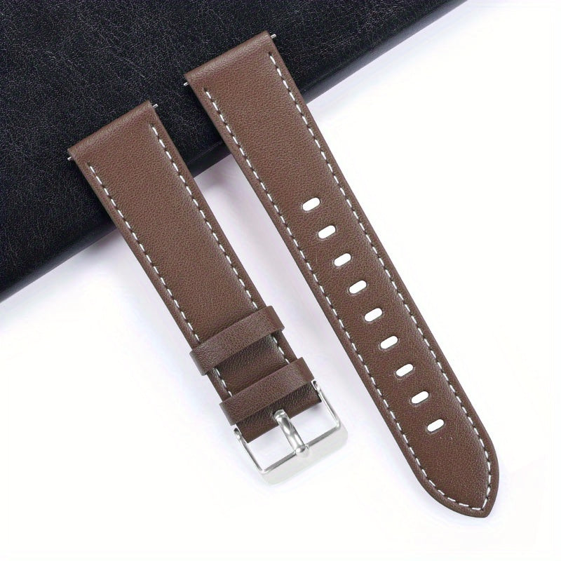 Stylish 22mm PU Leather Watch Band for Smartwatches with Quick-Release Design