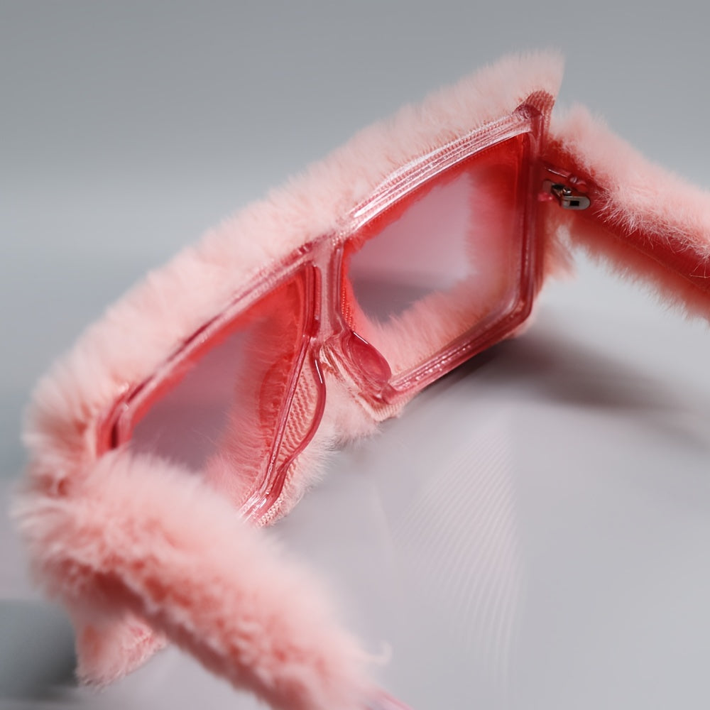 Unisex Fuzzy Plastic Glasses Oversized Gradient Fashion Accessories for Beach Parties and Clubs