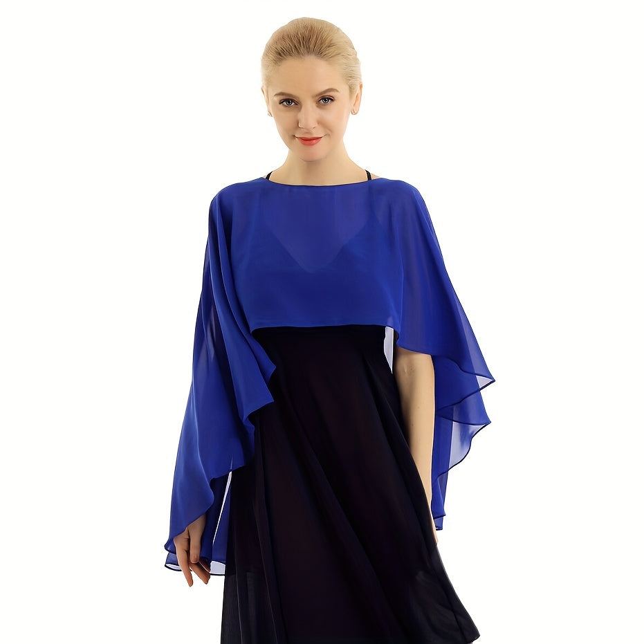 Ayollar uchun Chiffon shalv, kechki va kundalik kiyim uchun engil, bir rangli plash