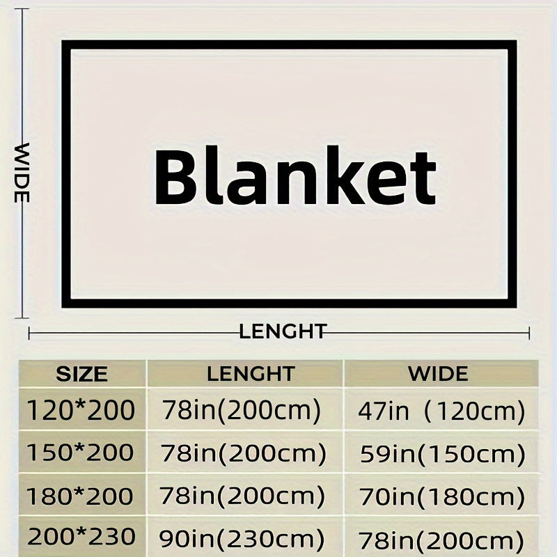 Contemporary Floral Fleece Throw Blanket Knitted Polyester All-Season Bed Couch Travel
