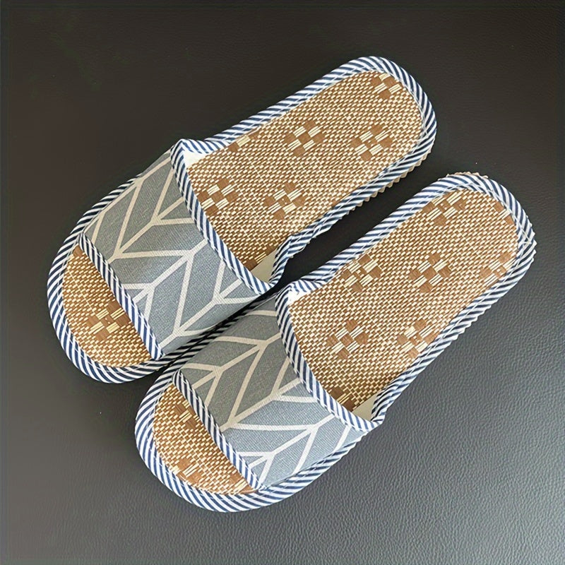Unisex Linen Slippers Indoor Foam Sole for Hotels, Spas, and Guesthouses
