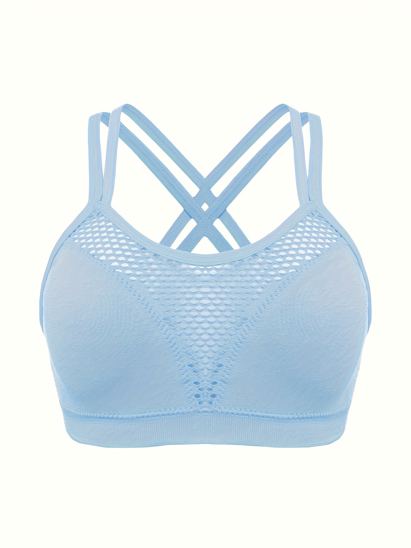 Women Seamless Sports Bras Pack Breathable Mesh Double Straps Removable Pads