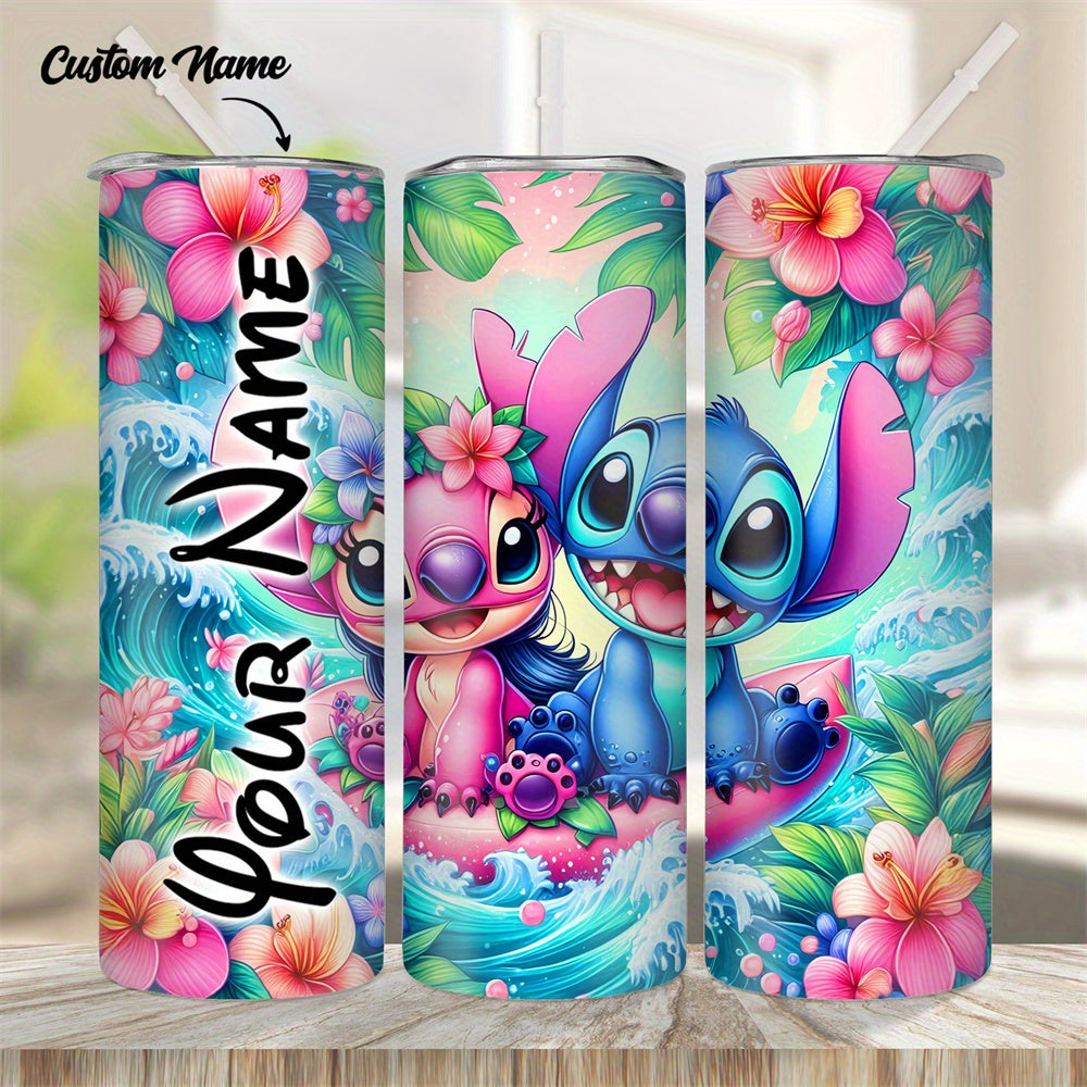 Personalized Cartoon Character Stainless Steel Travel Mug Leak Proof BPA Free Hot Cold Insulated Gift for Climbing Sports