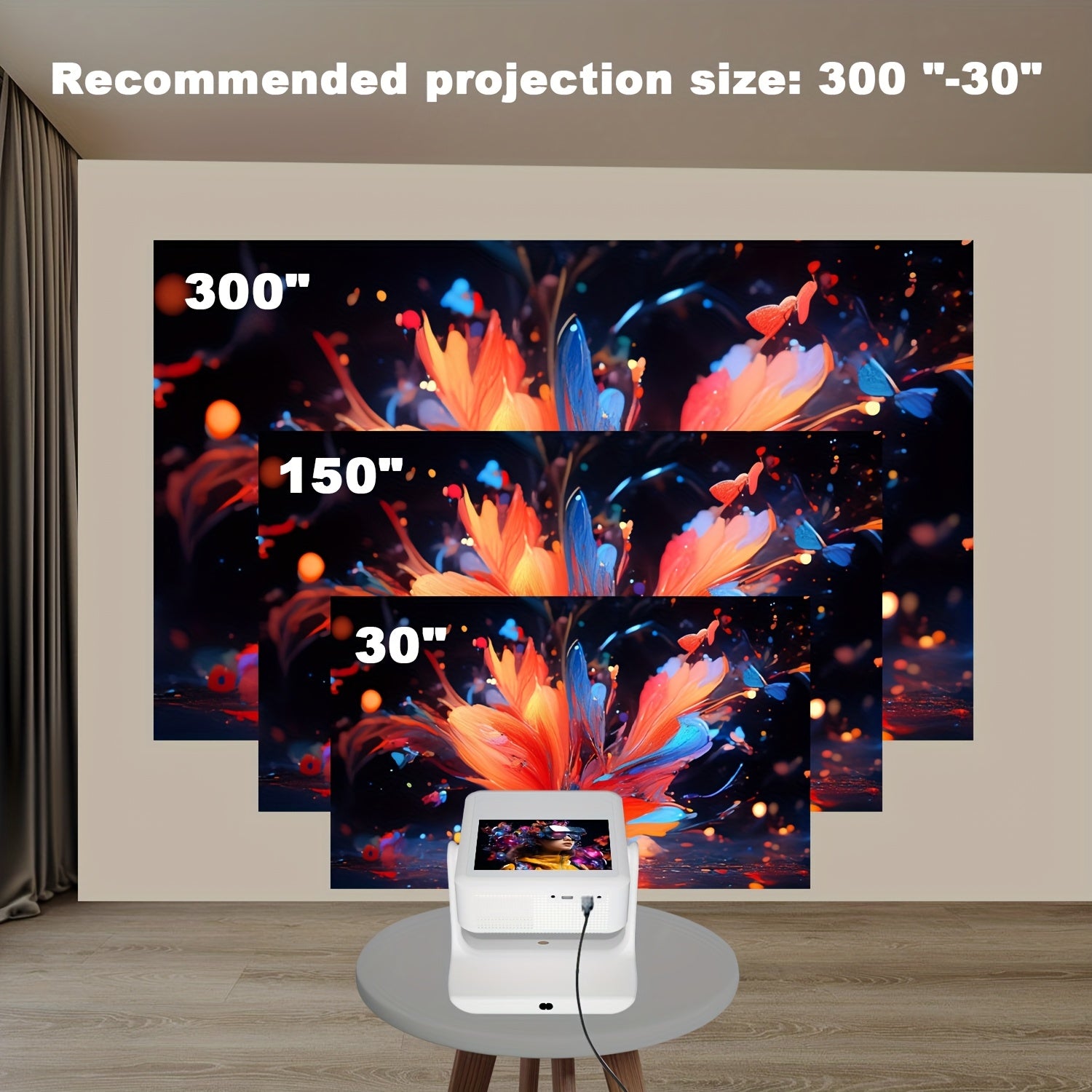Proyector portátil de doble pantalla 4K 1080P Full HD Wi-Fi pantalla táctil