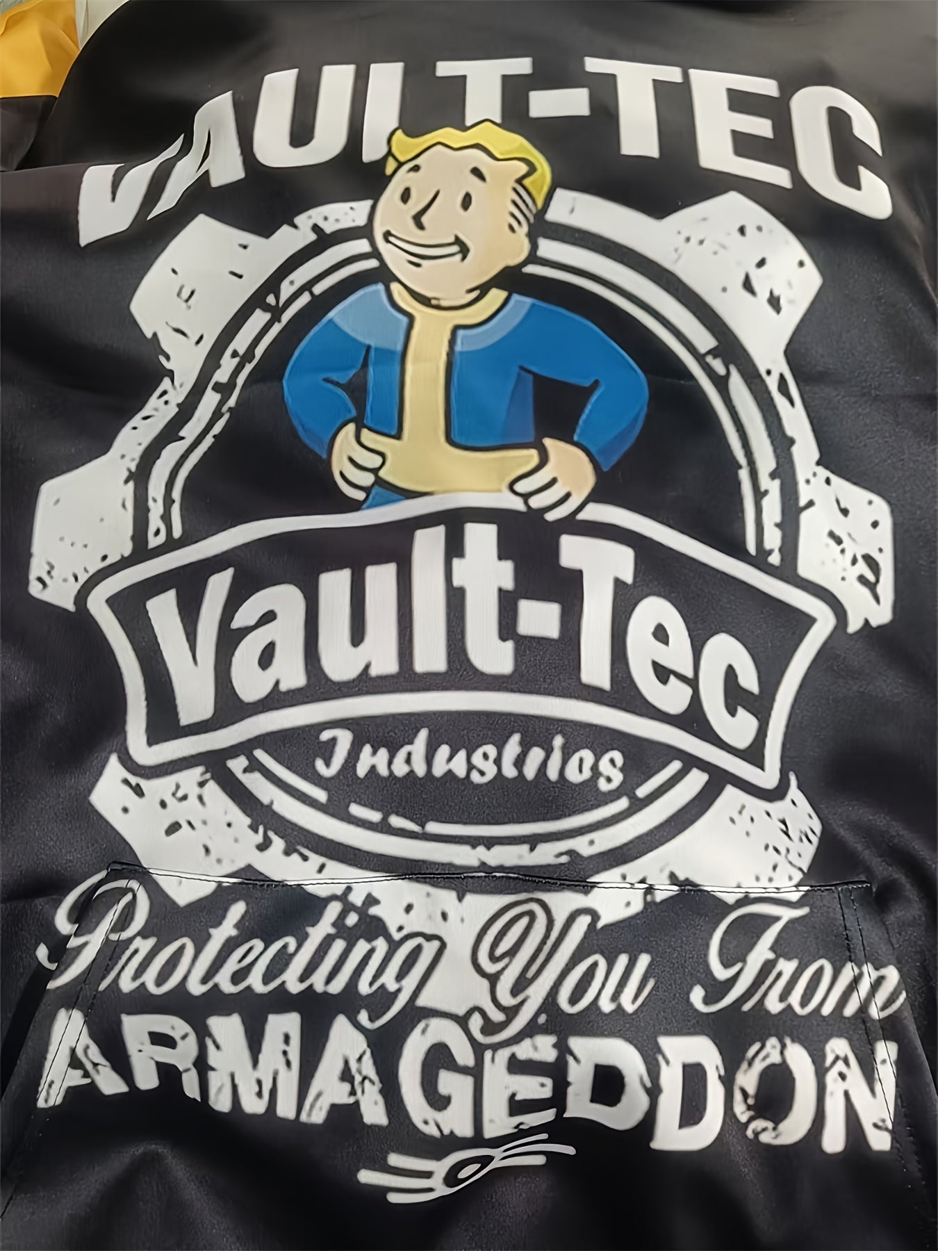 Men's Plus Size Hoodie with Vault-Tec Graphic Print Polyester Casual Outdoor