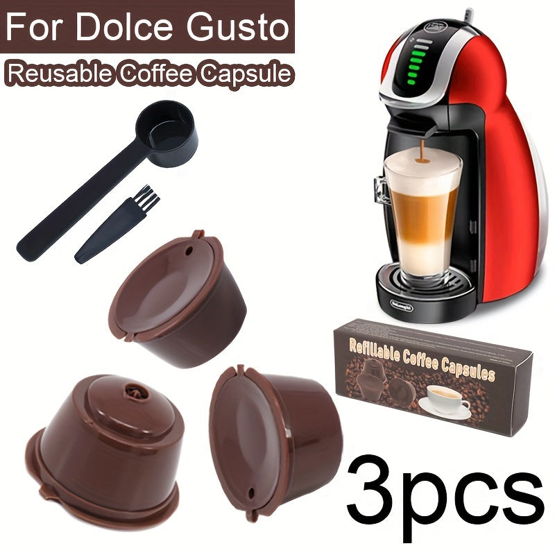 Nescafe Dolce Gusto mashinalari uchun 3 ta qayta ishlatiladigan qahva kapsulalari plastmassadan tayyorlangan