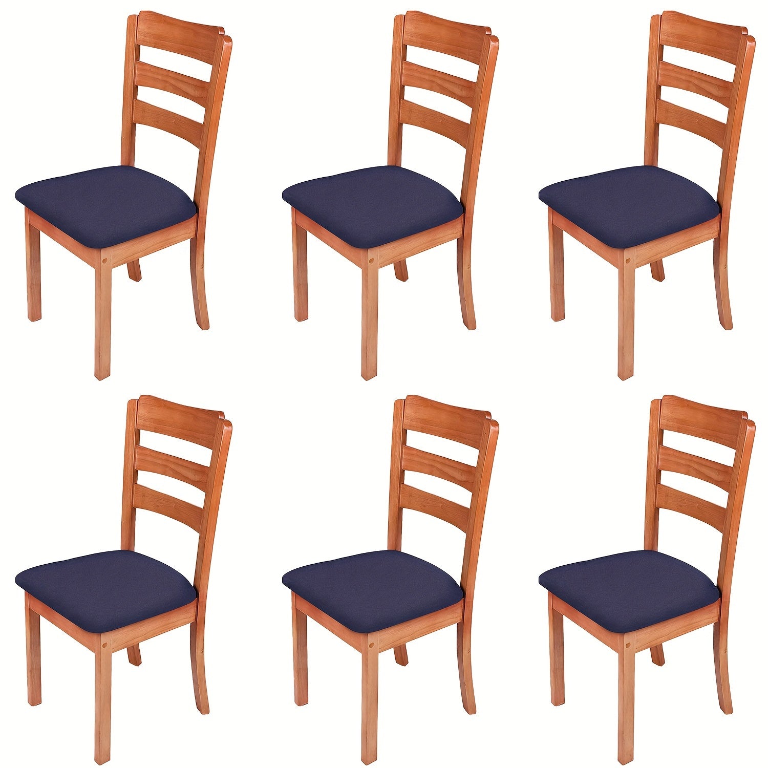 4/6pcs Waterproof Polyester Spandex Chair Seat Covers with Elastic Band Slipcovers