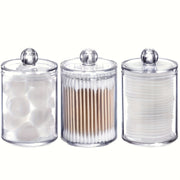 Clear Acrylic Storage Jar for Swabs Floss Powder Puffs and Beauty Eggs